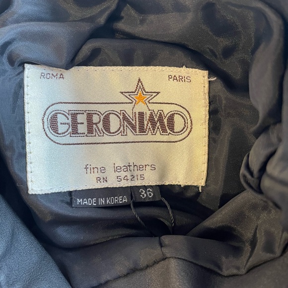 Vintage Geronimo Genuine Leather Pants size 36 black leather motorcycle pants - Picture 2 of 9